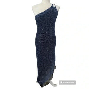 Scala Vintage Beaded Assymetrical Y2K Evening Dress